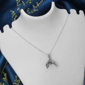 Pure Silver Pendant - Diving Dolphin