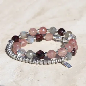 Quartz Love Gemstones Wrist Mala Bracelet