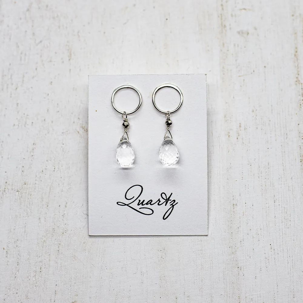 Quartz Luna Silver Earrings