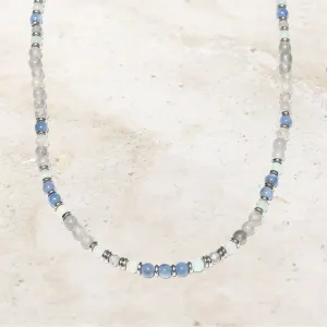 "Calm" Kyanite Quartz and Amazonite Delicate Necklace