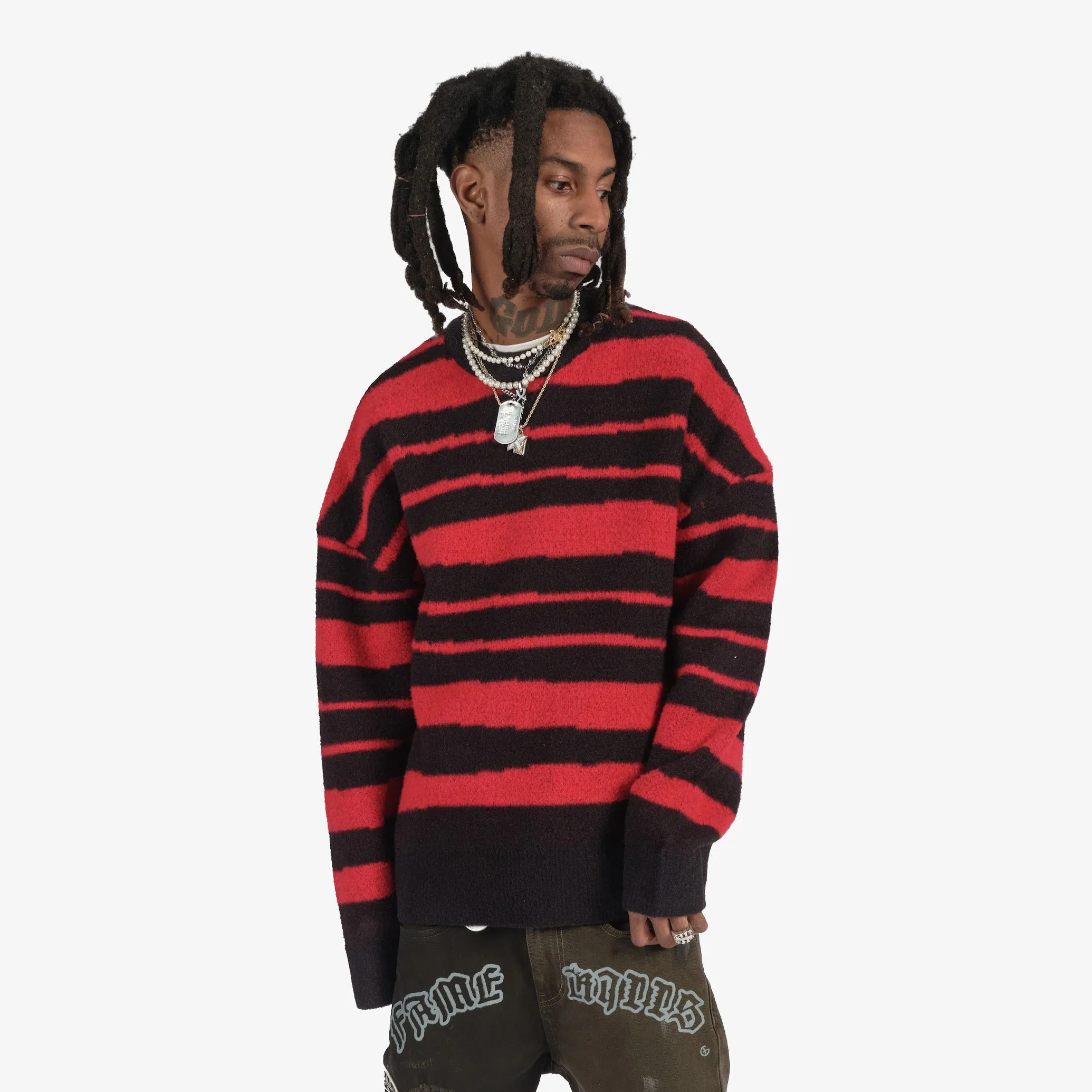 "Cobain" Mohair Sweater (black/red)