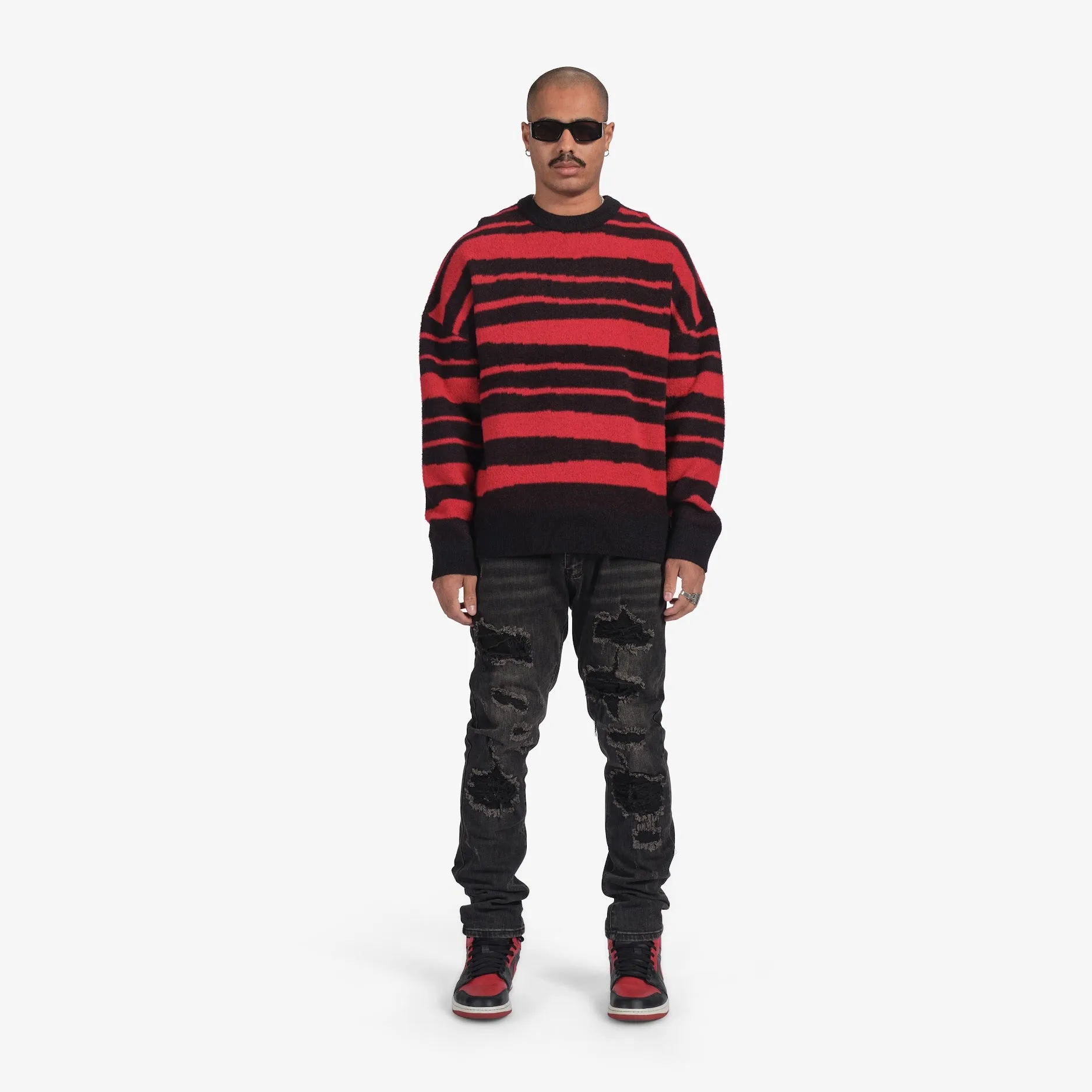 "Cobain" Mohair Sweater (black/red)