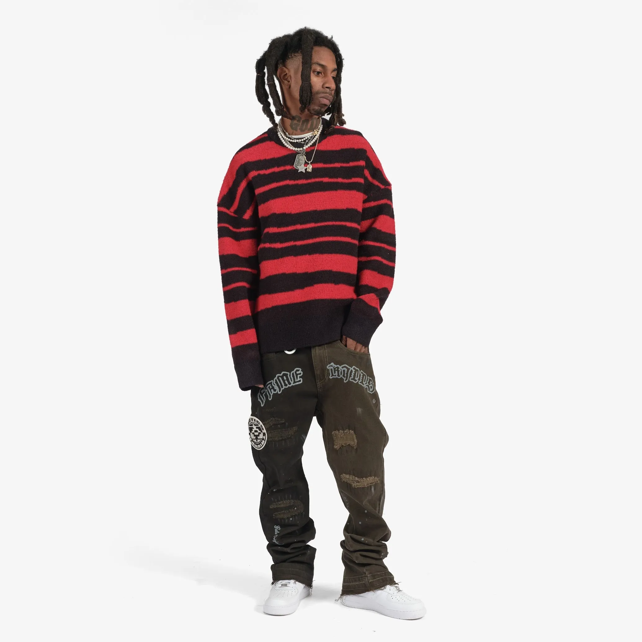 "Cobain" Mohair Sweater (black/red)