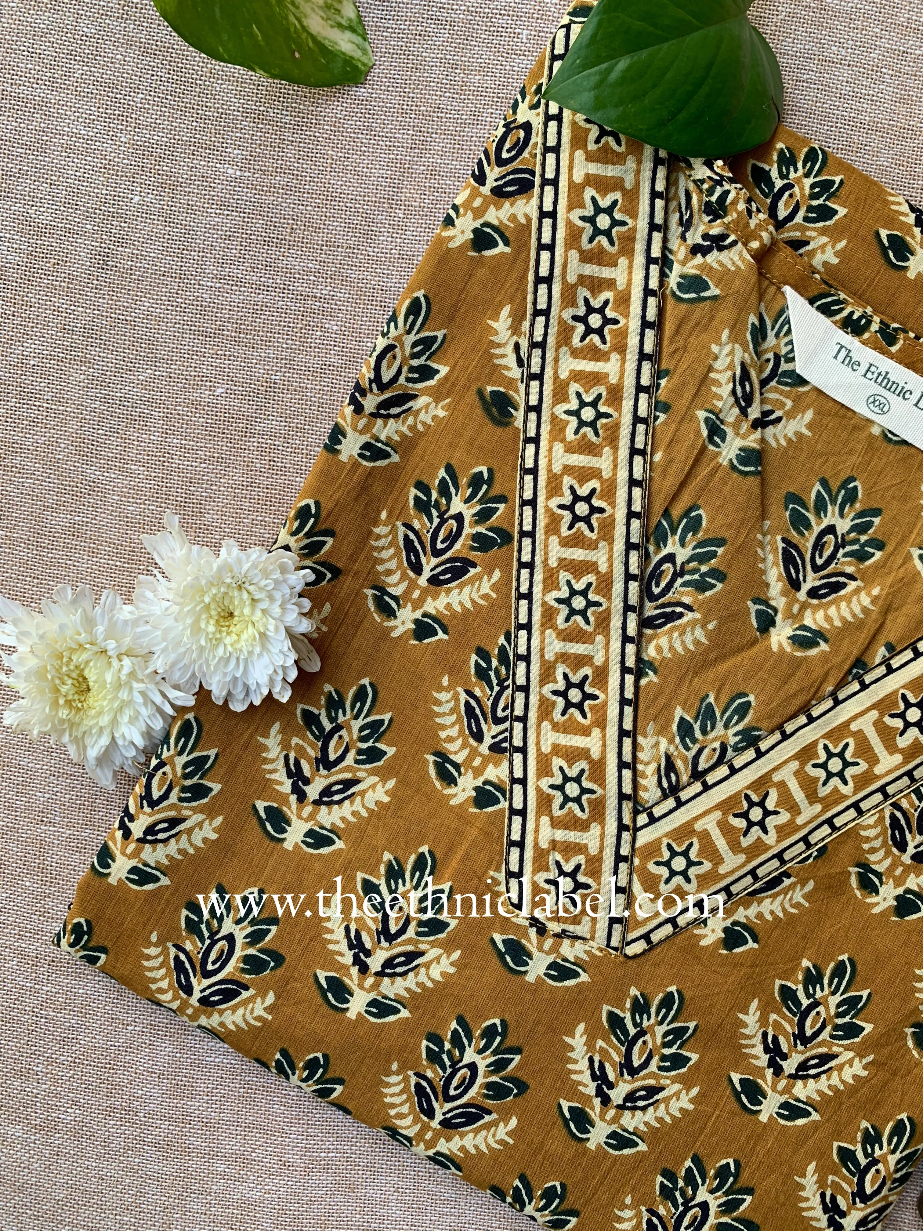 "Gunjal" Hand Block Printed Cotton kurta