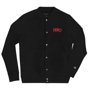 "Hero" Embroidered Champion Bomber Jacket