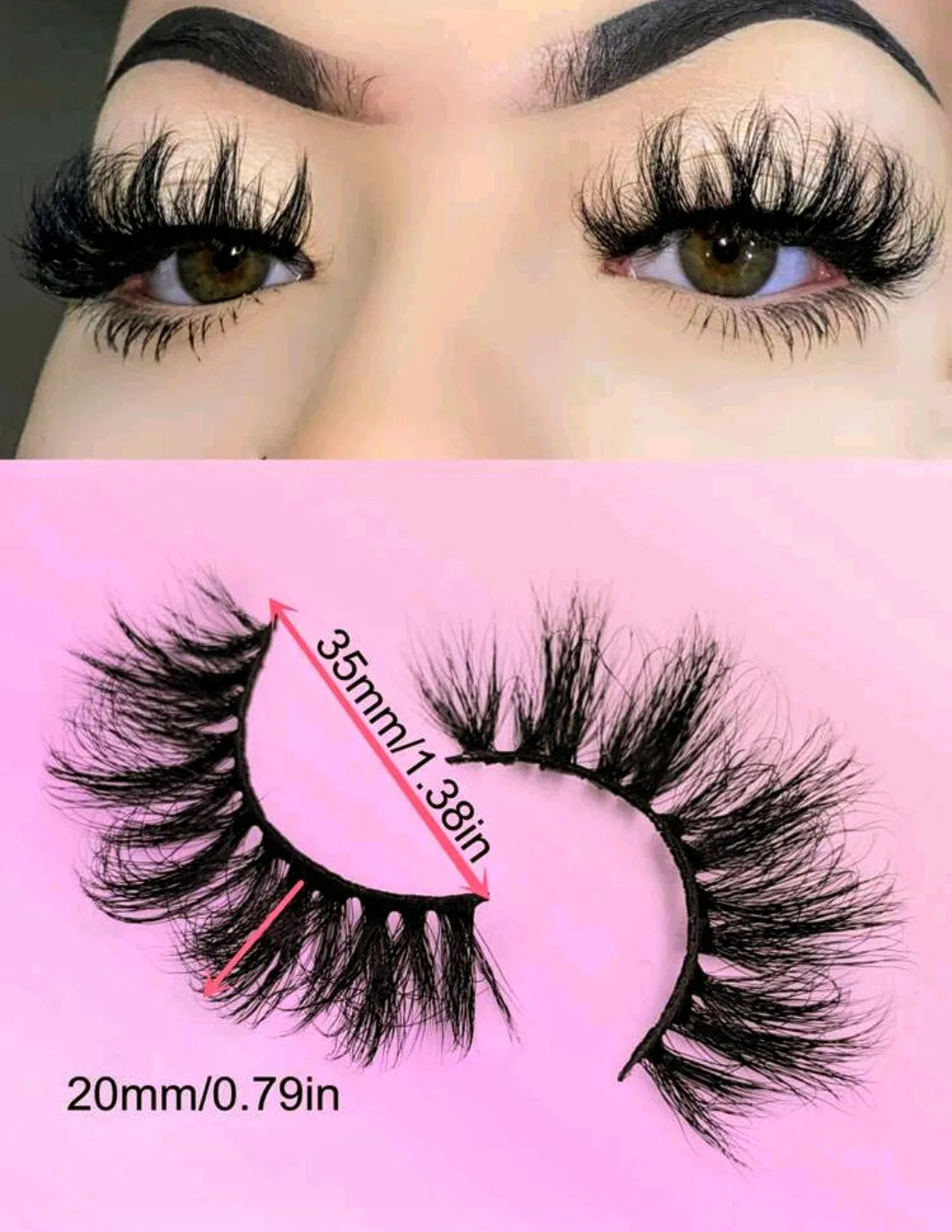 "Kitty" 20mm 8D Wispy Lashes Dramatic Long Thick Volume Eyelashes