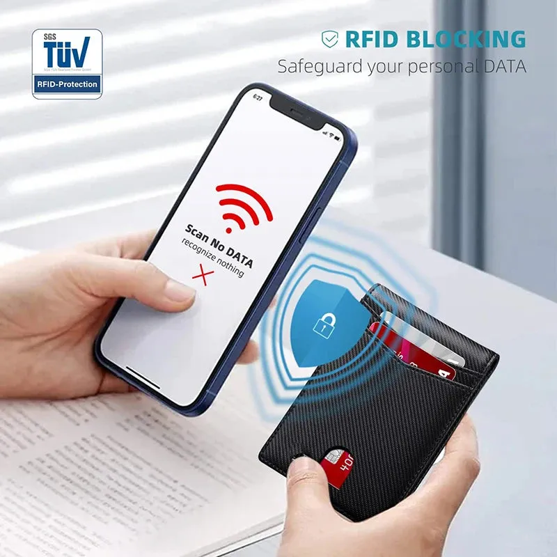 "RFID Carbon Fiber Luxury Wallet – Slim & Stylish Card Holder for Men"