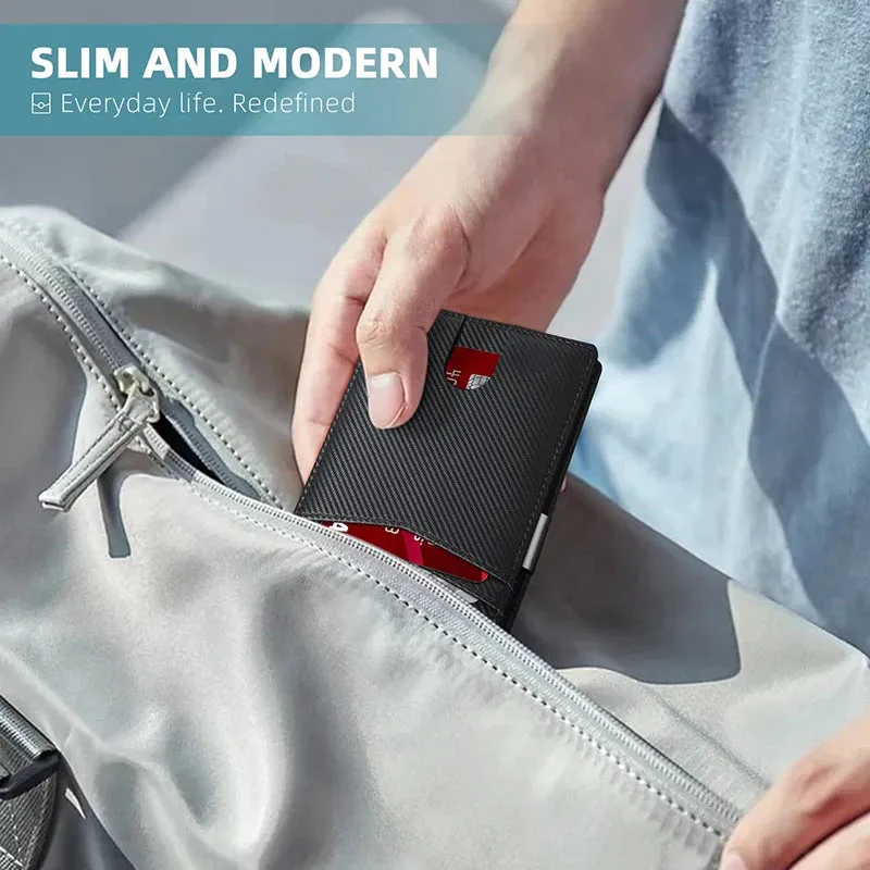 "RFID Carbon Fiber Luxury Wallet – Slim & Stylish Card Holder for Men"
