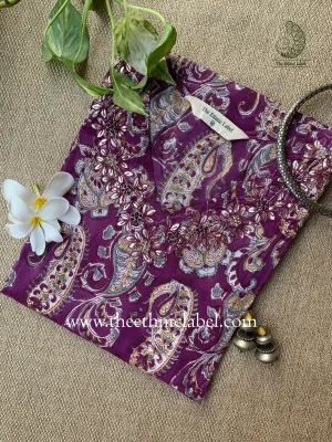"Ruhi" Hand Embroidered Block Printed Cotton kurta