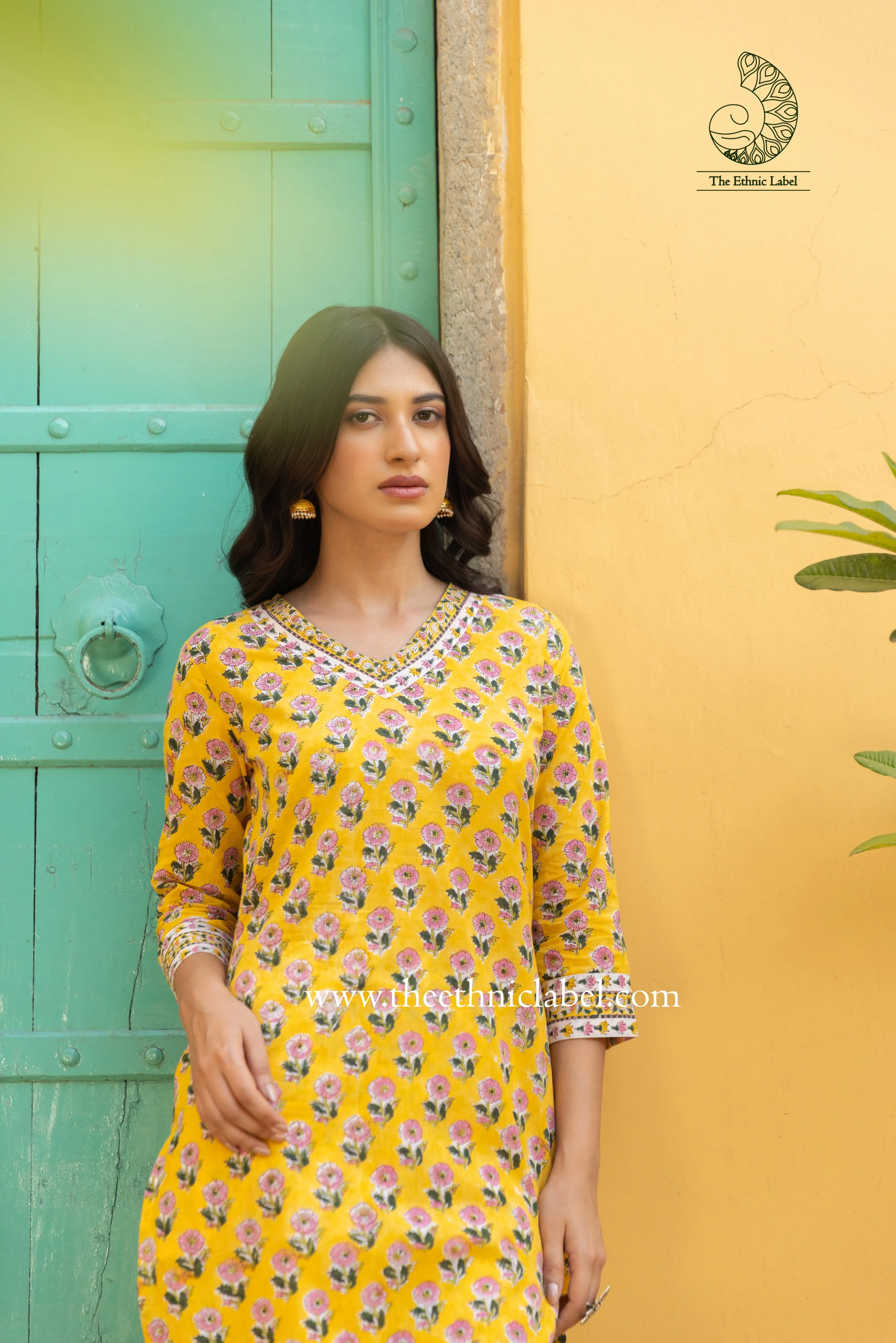 "Vasant" Hand Block Printed Cotton Co-ord Set - 2 pc