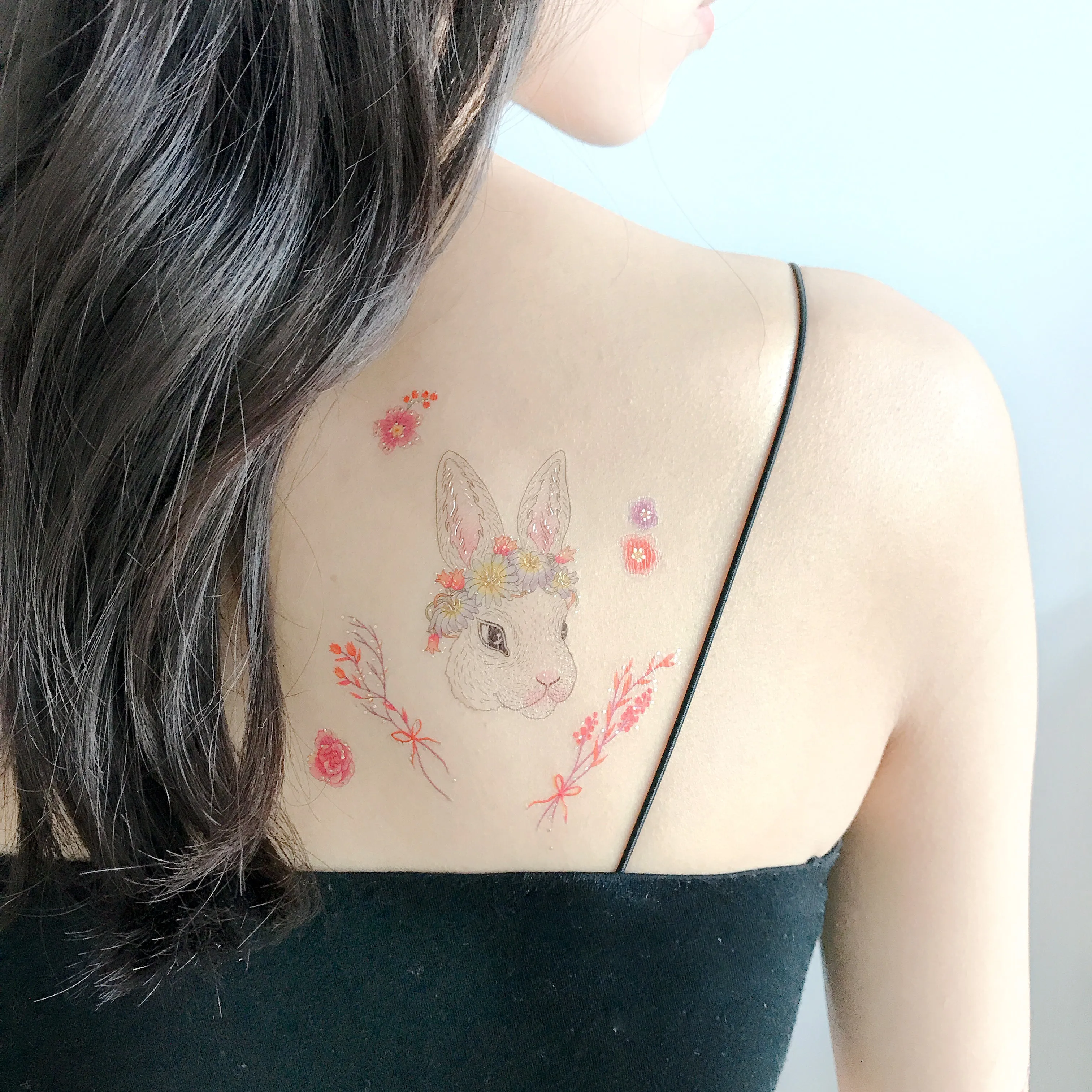 Rabbit In The Garden Temporary Tattoo