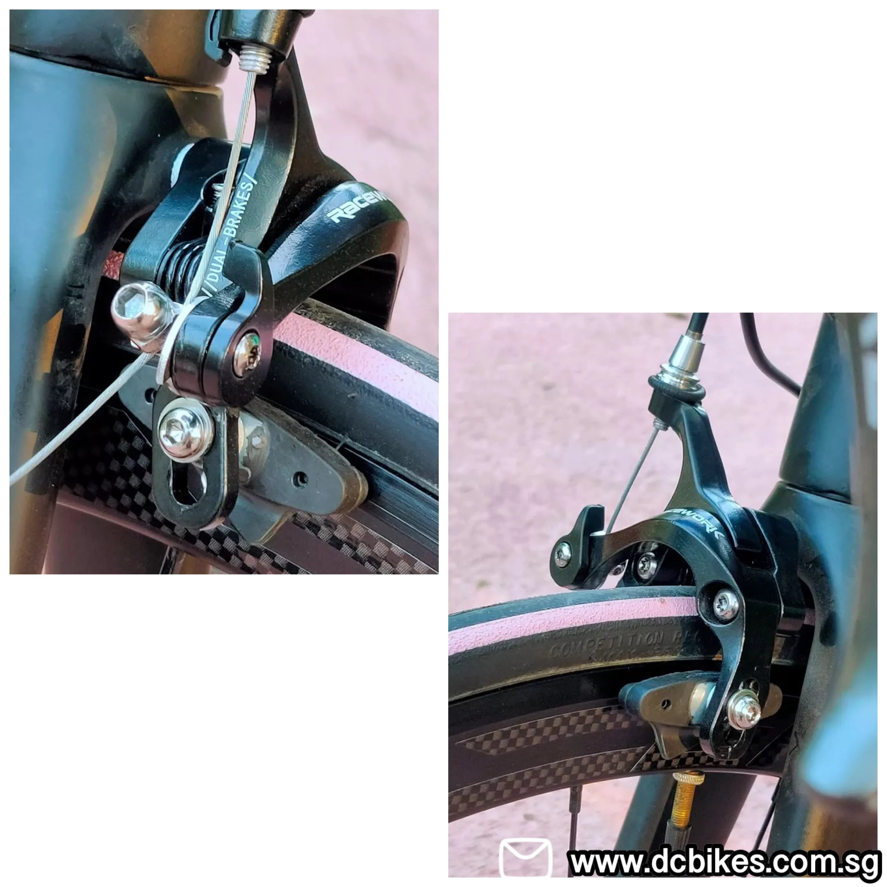 Racework Road Bike Dual Pivot Calipers Bicycle Brake Racing Aluminum Side Pull Caliper