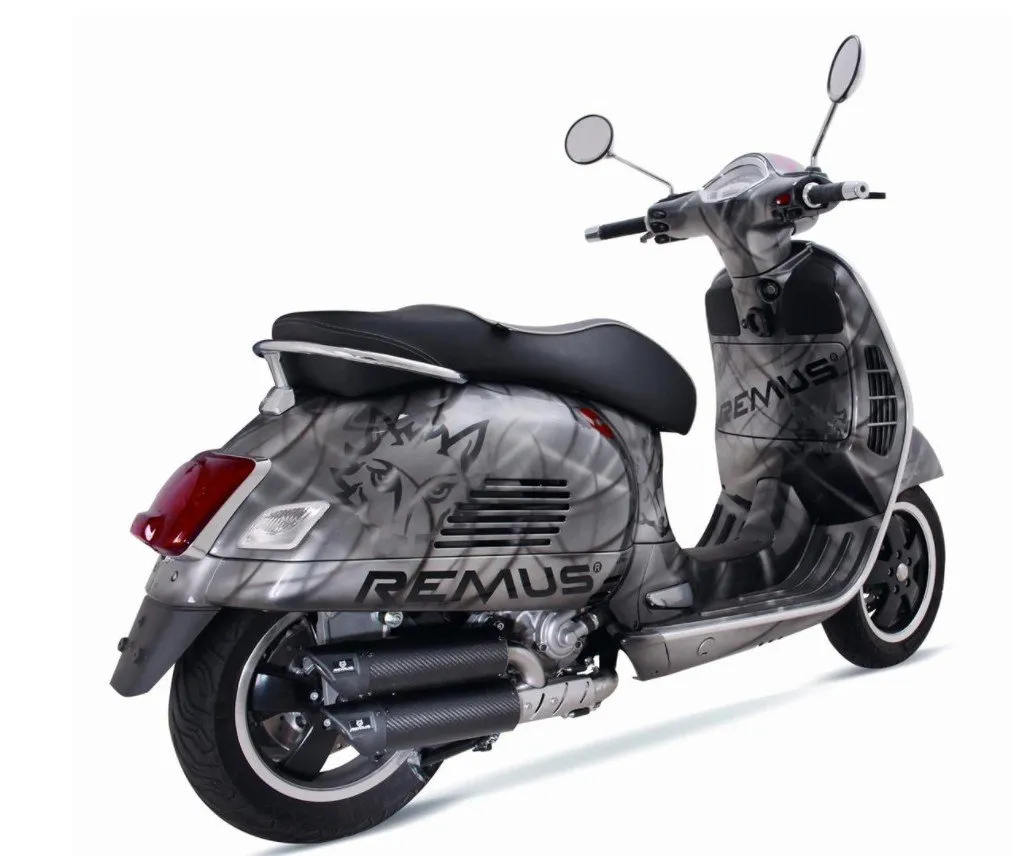 Racing Exhaust REMUS Dual Flow Carbon | Vespa GTS Models i.e. 125-300cc (-`16)