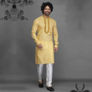 Radiance Golden Yellow Kurta for Men