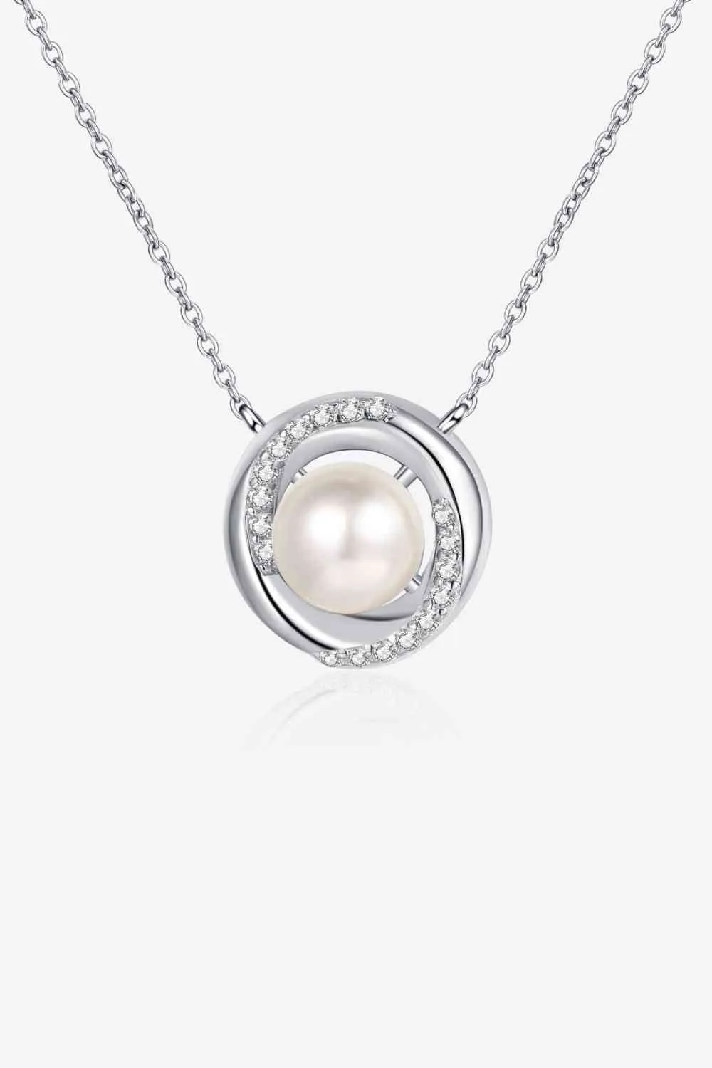 Radiant Moissanite Pearl Necklace