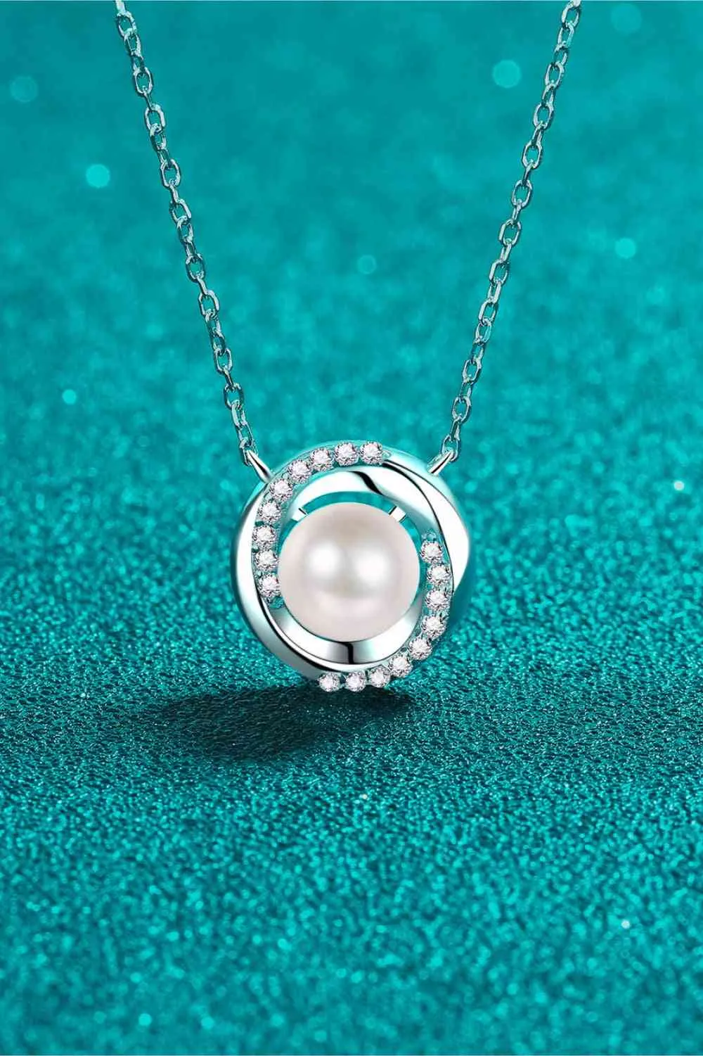 Radiant Moissanite Pearl Necklace