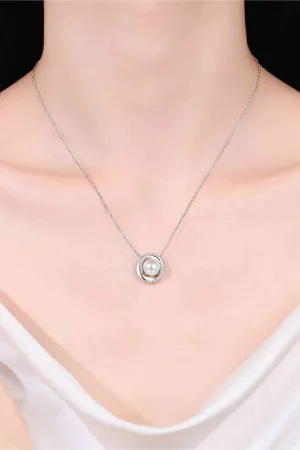Radiant Moissanite Pearl Necklace