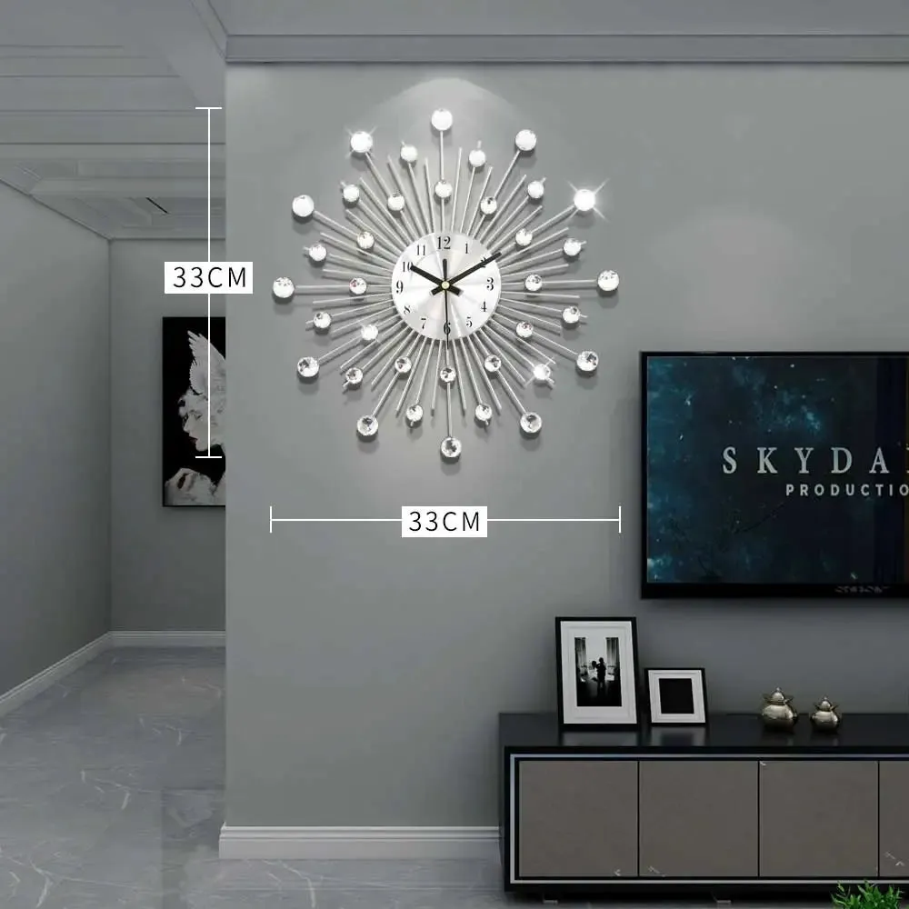 RadiantTime | Elegant Crystal-Embellished Wall Clock
