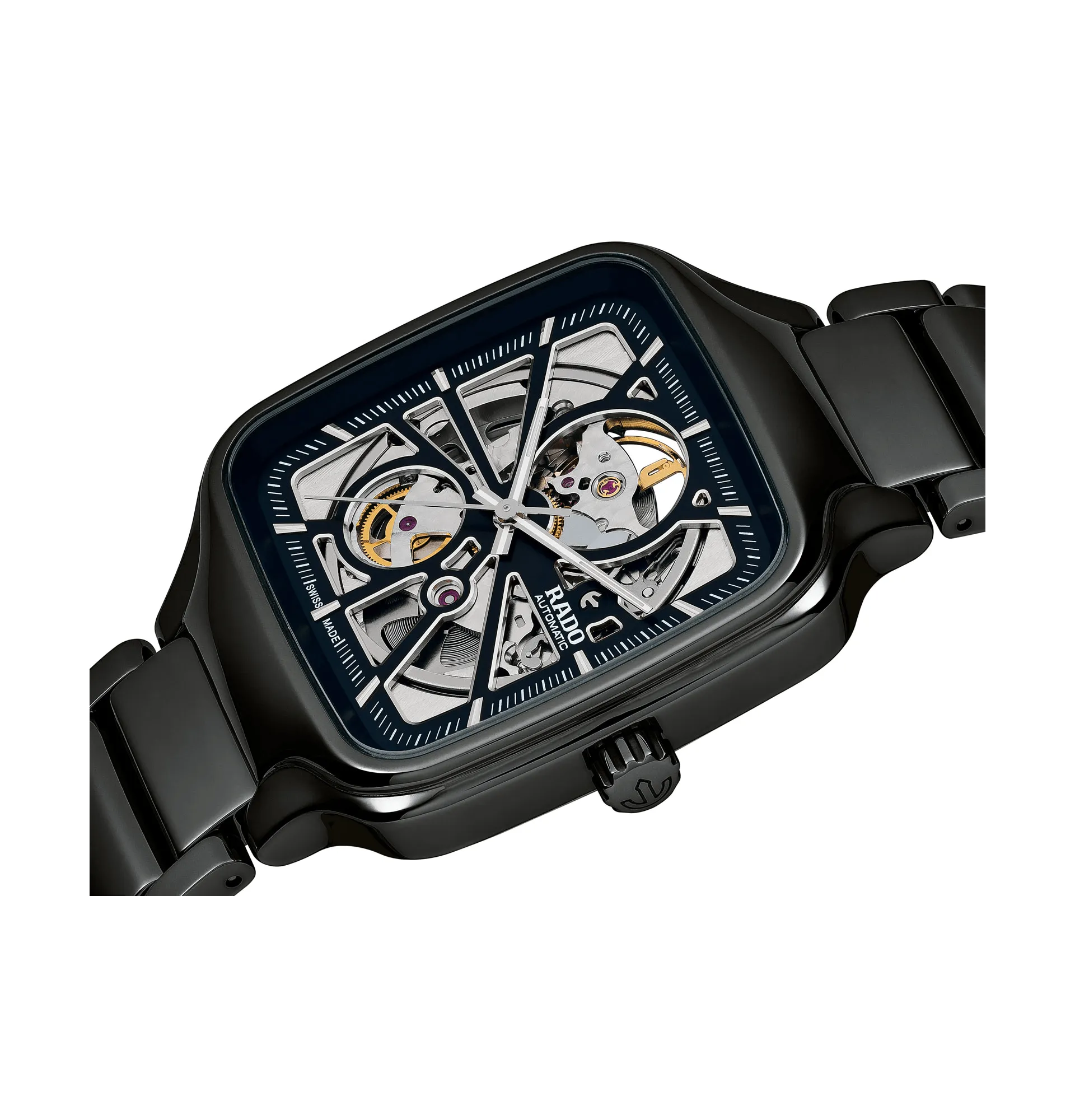 RADO True Square Automatic Open Heart Black Ceramic Men's Watch R27086152