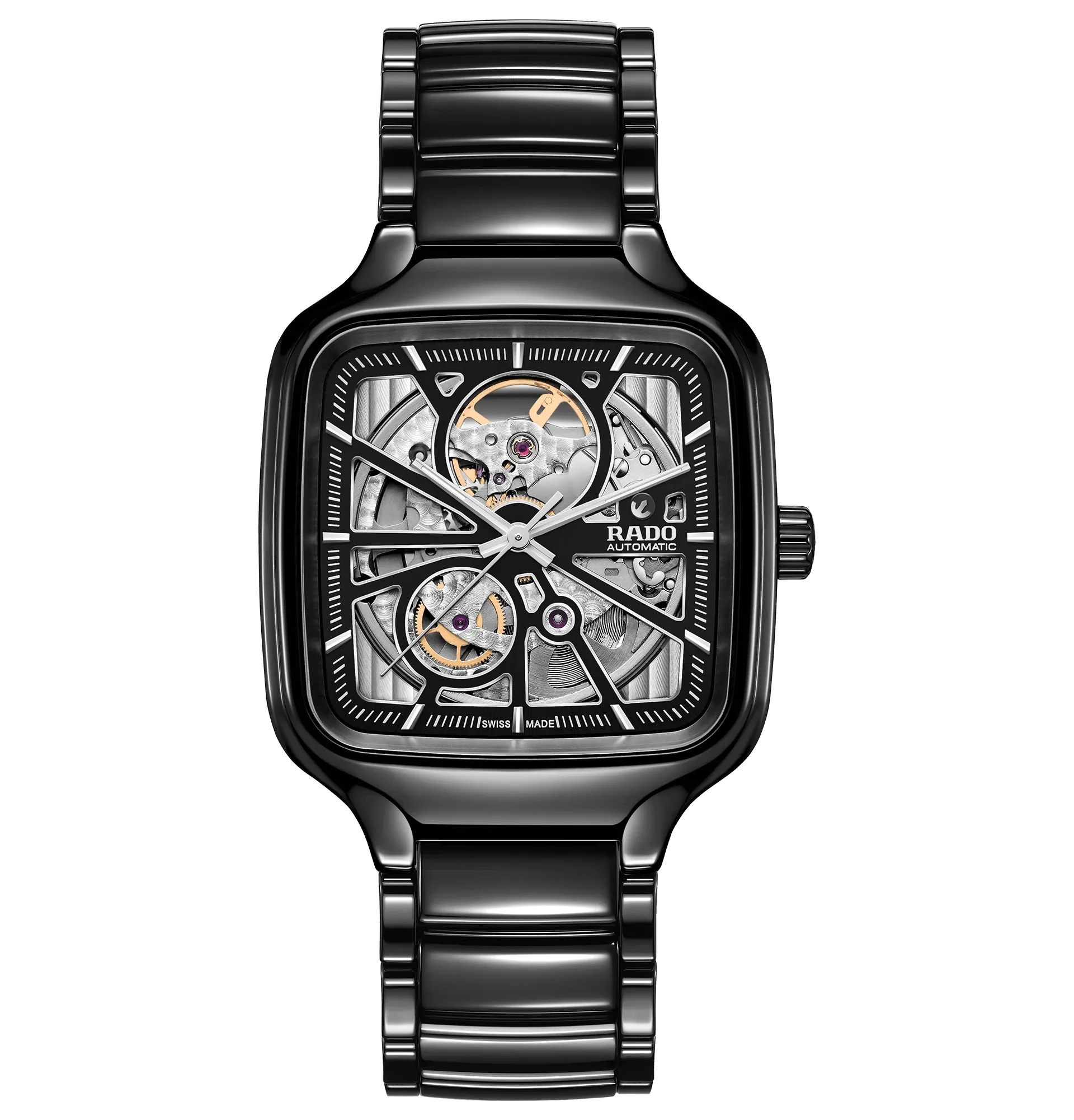 RADO True Square Automatic Open Heart Black Ceramic Men's Watch R27086152