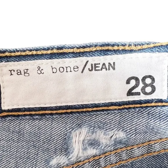 Rag &amp; Bone Justine High Waist Destroyed Denim Shorts | 28