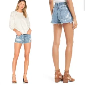 Rag &amp; Bone Justine High Waist Destroyed Denim Shorts | 28