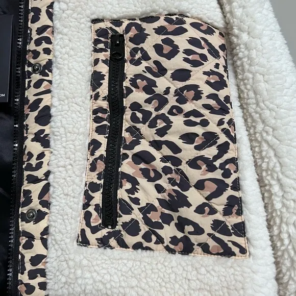 Rails Dean Jacket - Ivory Leopard Mix Sherpa Jacket.