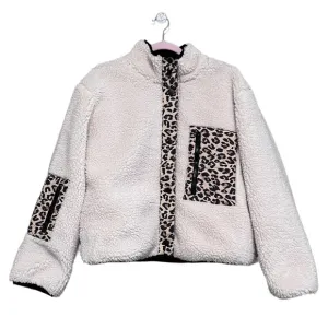 Rails Dean Jacket - Ivory Leopard Mix Sherpa Jacket.