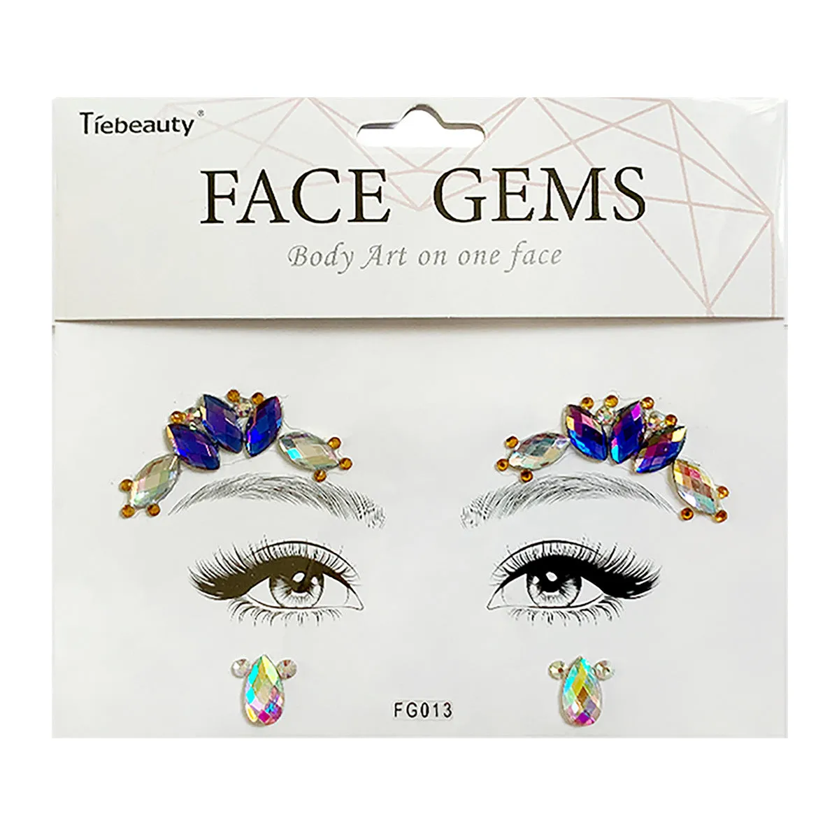 Rainbow Tears Gem Stones Face Temporary Tattoos Stickers