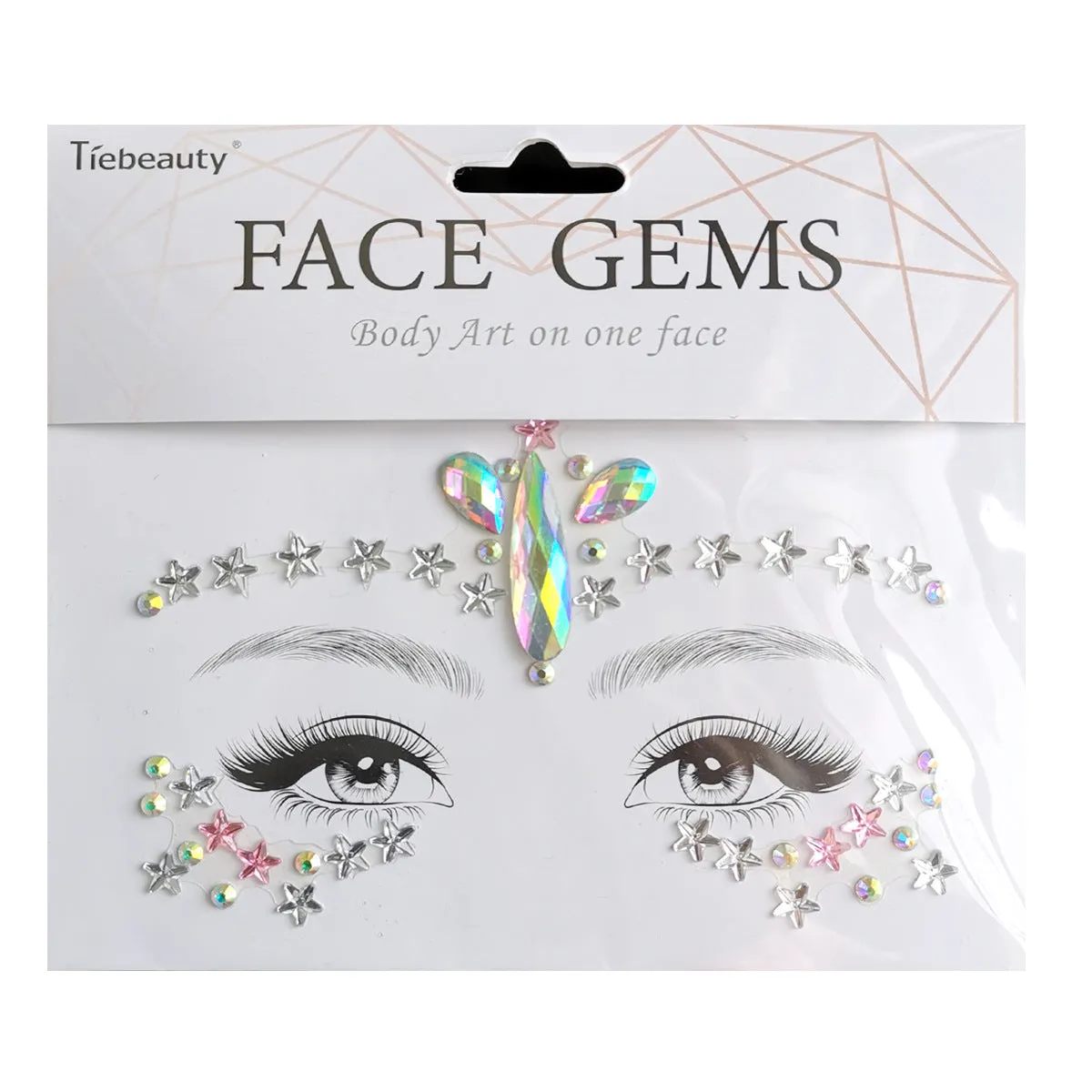 Rainbow Tears Gem Stones Face Temporary Tattoos Stickers