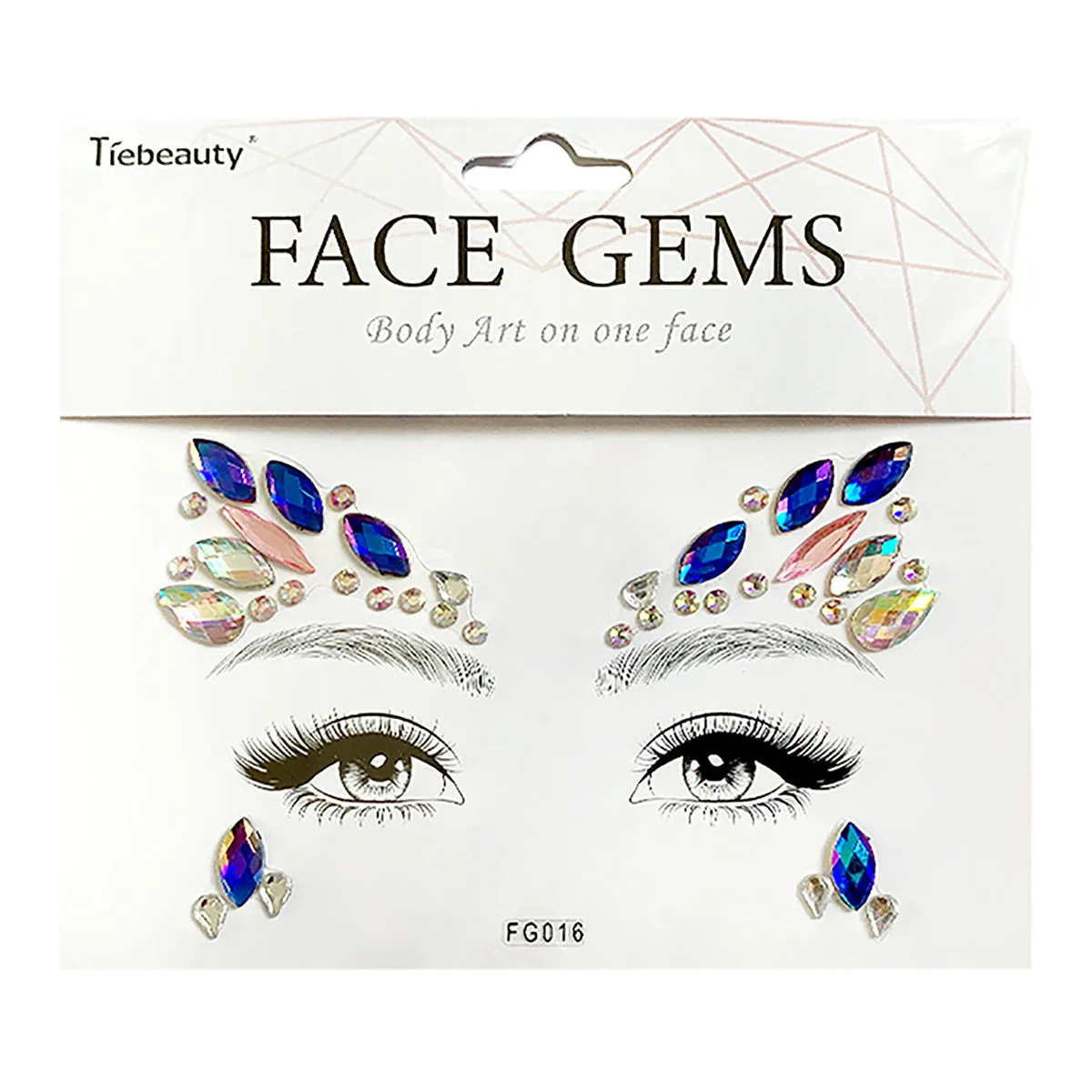 Rainbow Tears Gem Stones Face Temporary Tattoos Stickers
