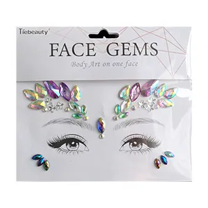 Rainbow Tears Gem Stones Face Temporary Tattoos Stickers