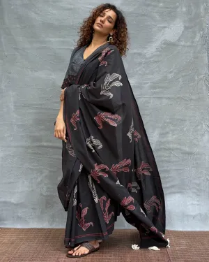 Raindrop Blockprinted Cotton Saree