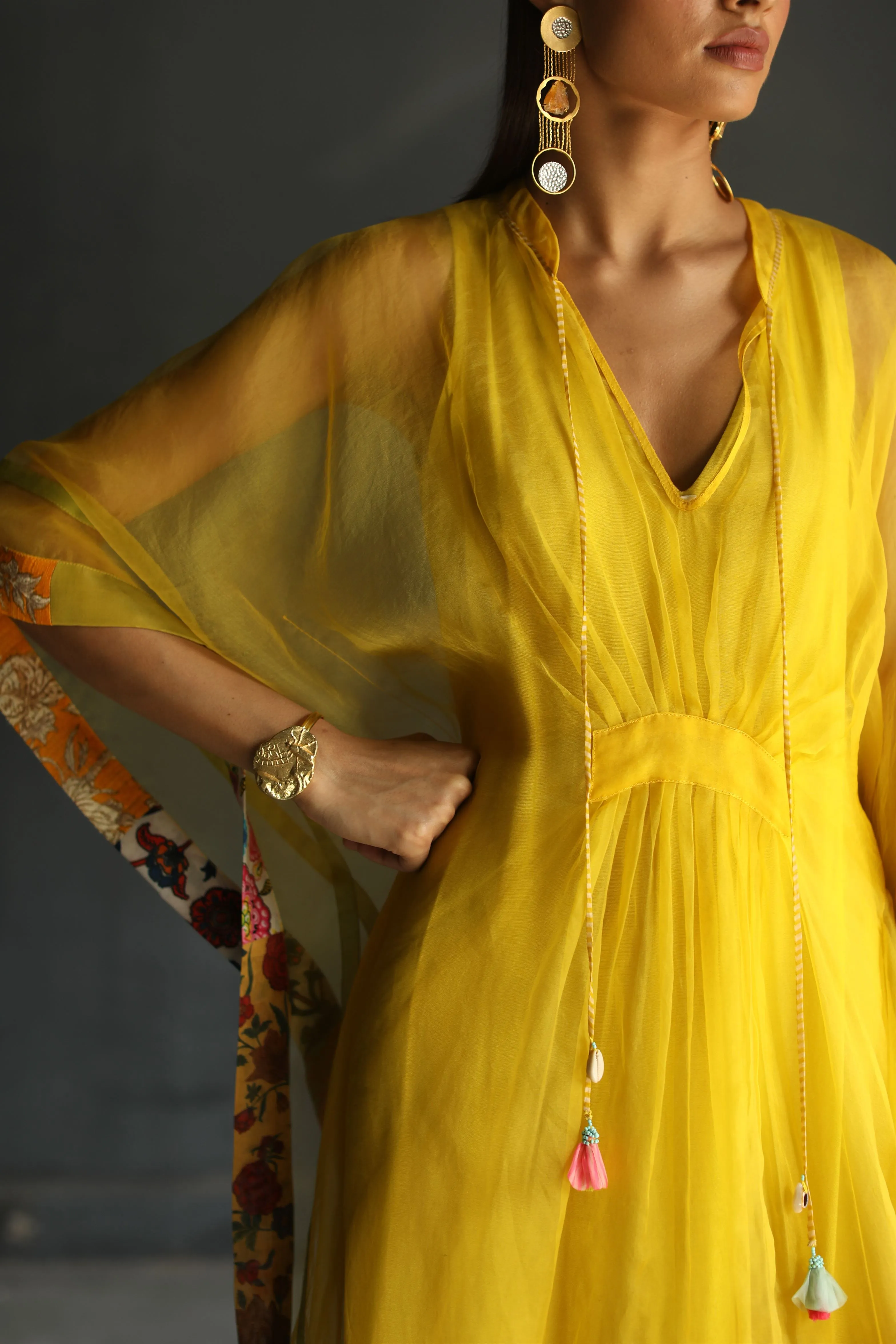 Raji Ramniq I Love To Dot I Cotton Silk Ensemble I Yellow I 105