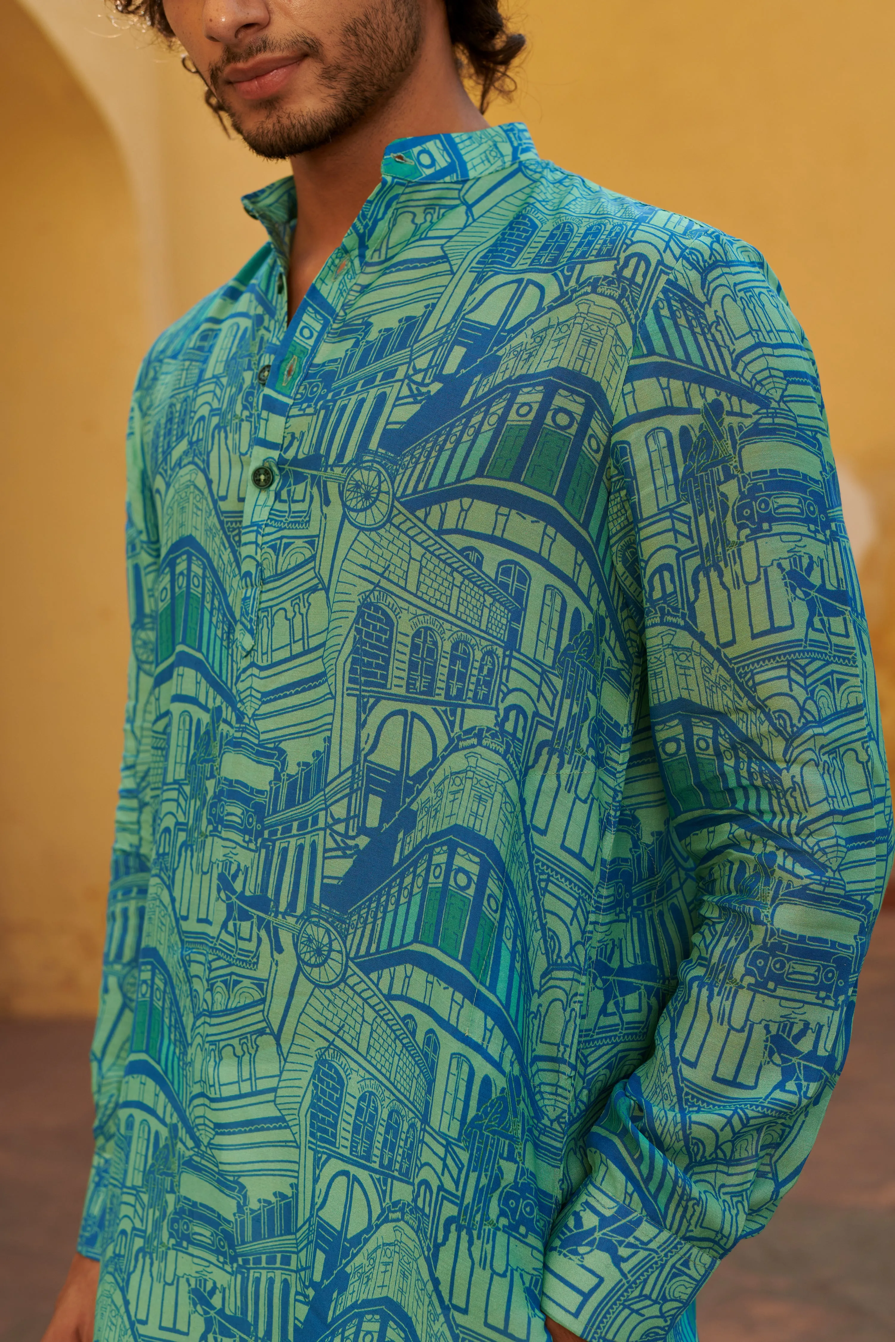 Rampuria Haveli Blue Ganganagery Kurta