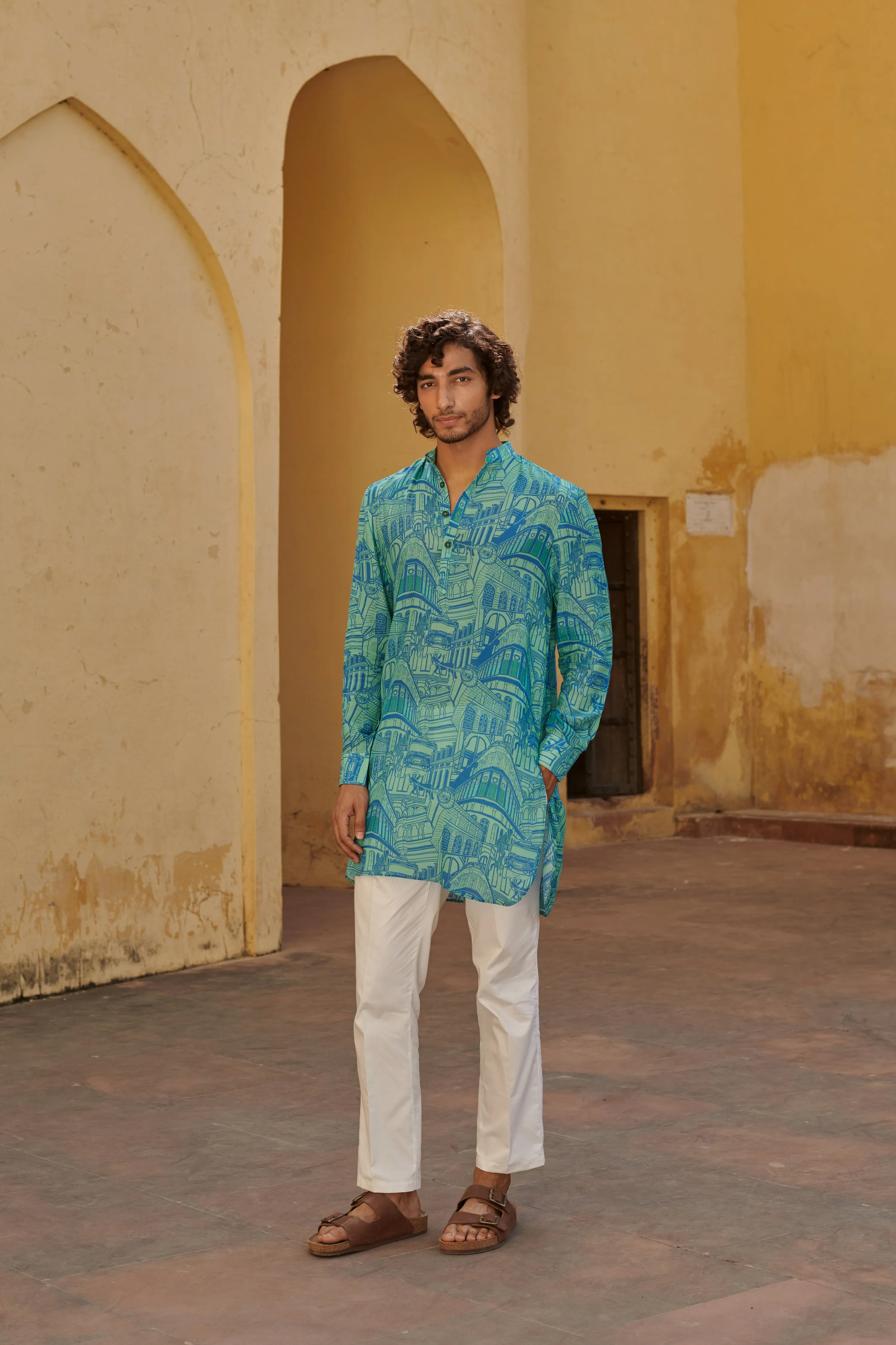 Rampuria Haveli Blue Ganganagery Kurta