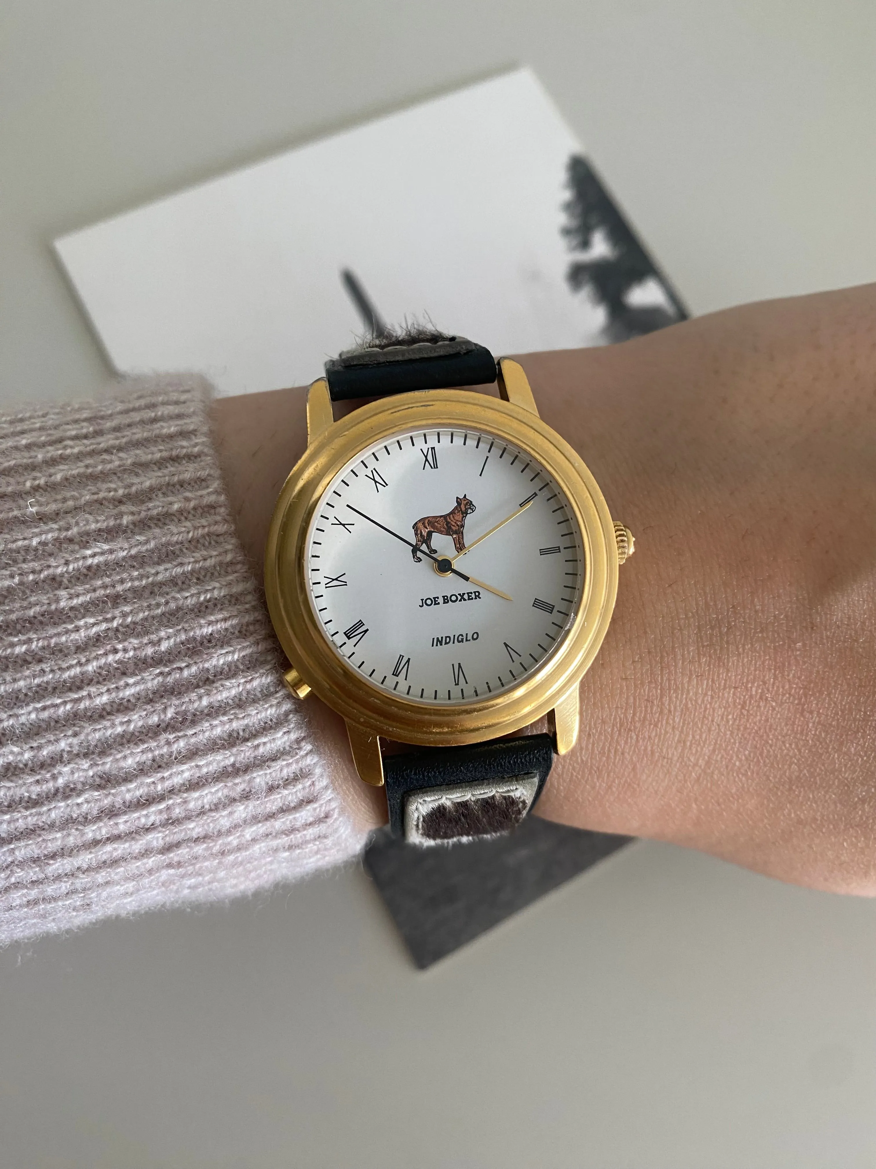 Rare 1995 Unisex Joe Boxer Cow hide Watch