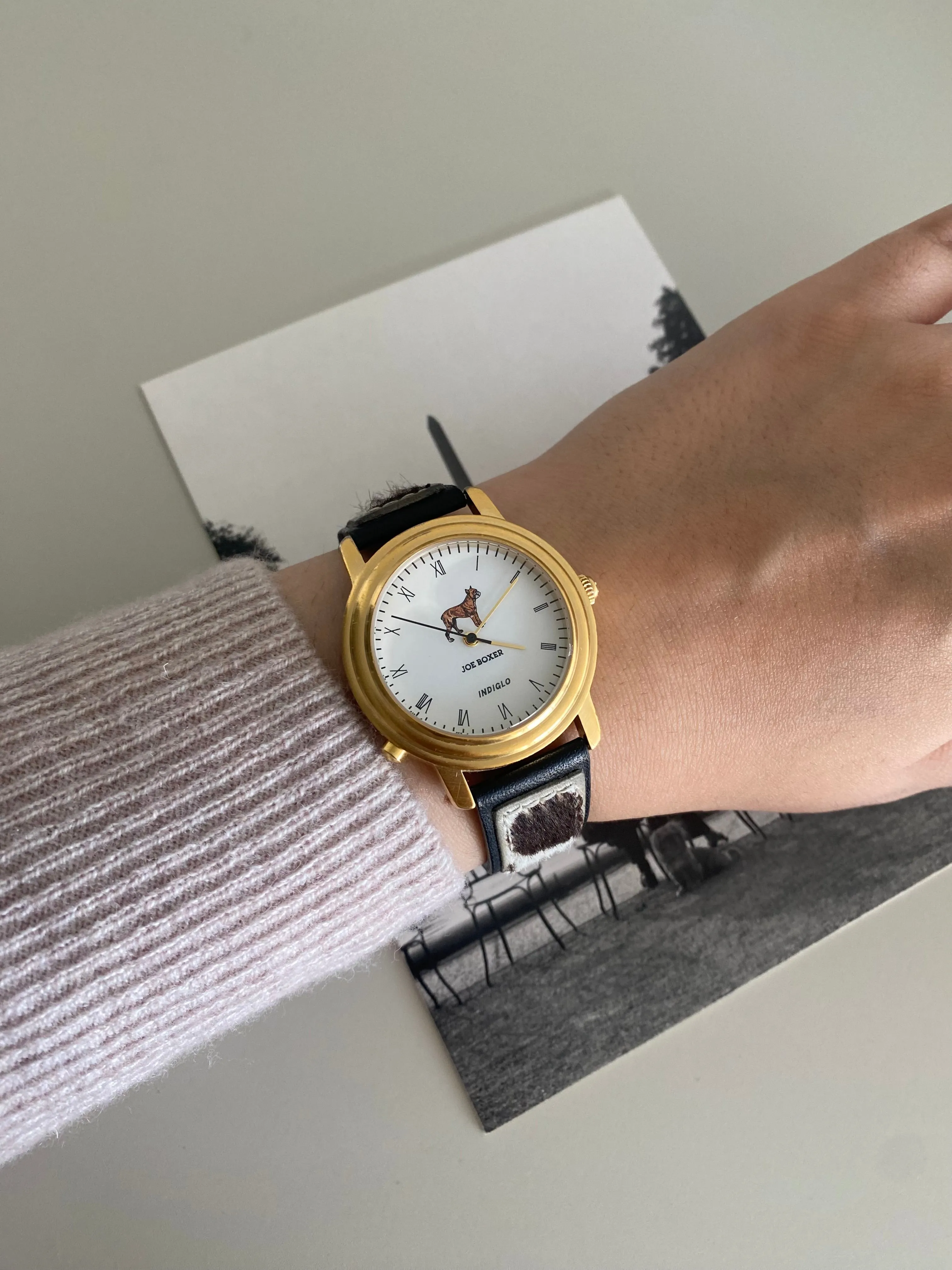 Rare 1995 Unisex Joe Boxer Cow hide Watch