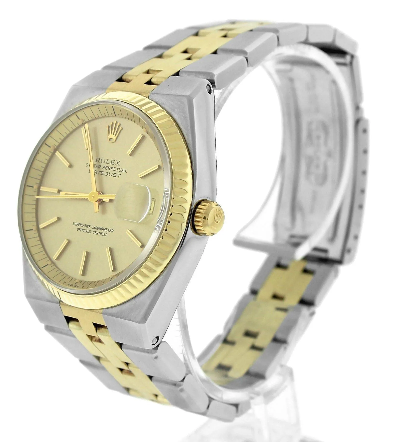 RARE Rolex DateJust Integral Automatic 36mm 1630 Two-Tone Gold Champagne Jubilee