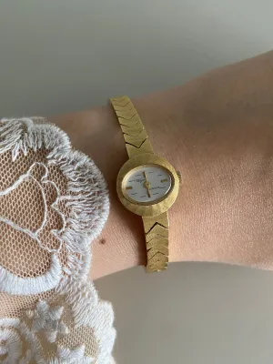 Rare Vintage 1960s Dainty Wyant Geneve 10 Microns Gold Plated Ladies Mechanical Watch