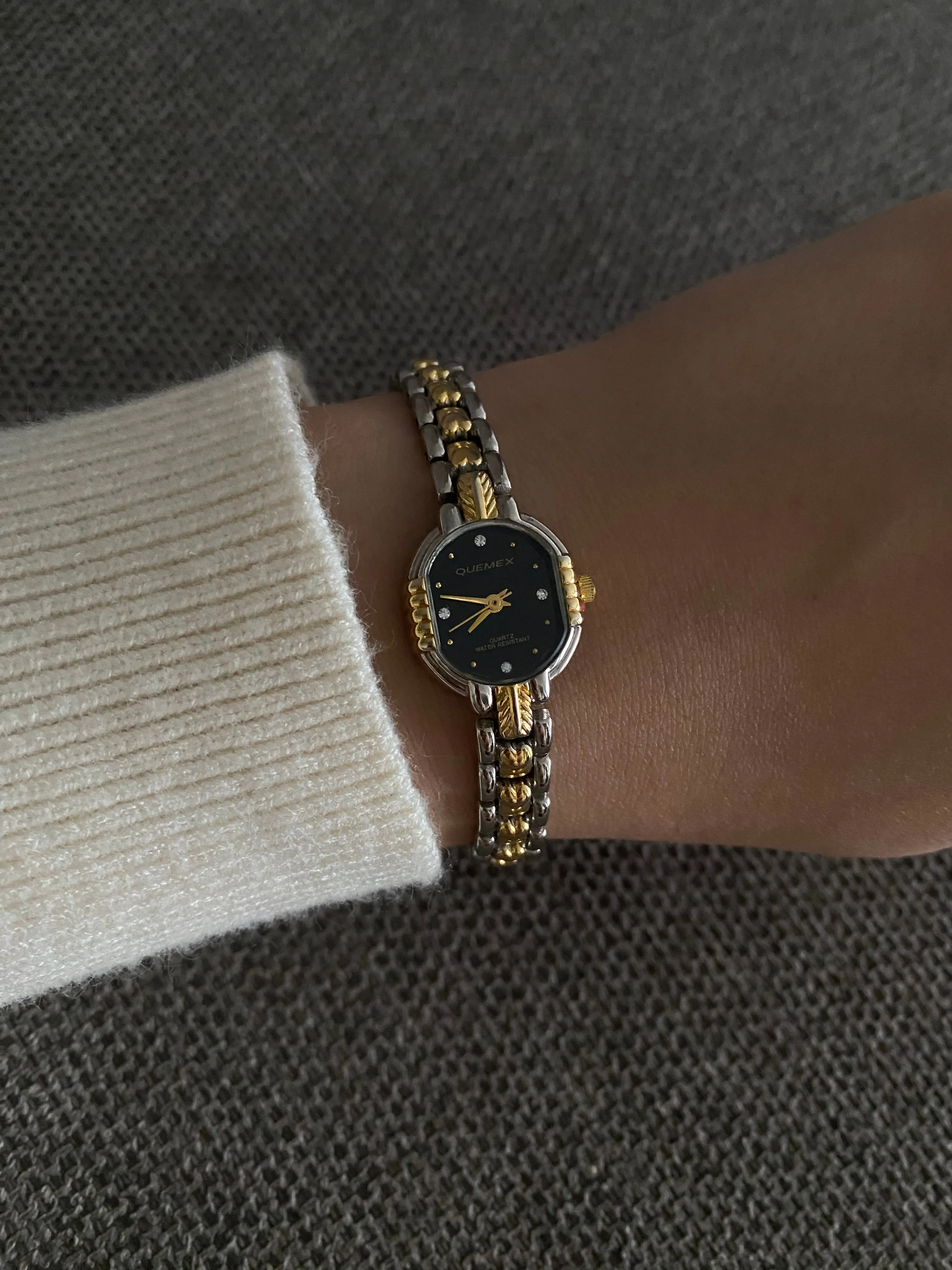 Rare Vintage Two-Tone Quemex Hearts Ladies Watch