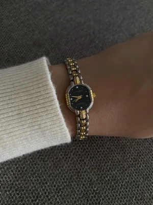 Rare Vintage Two-Tone Quemex Hearts Ladies Watch