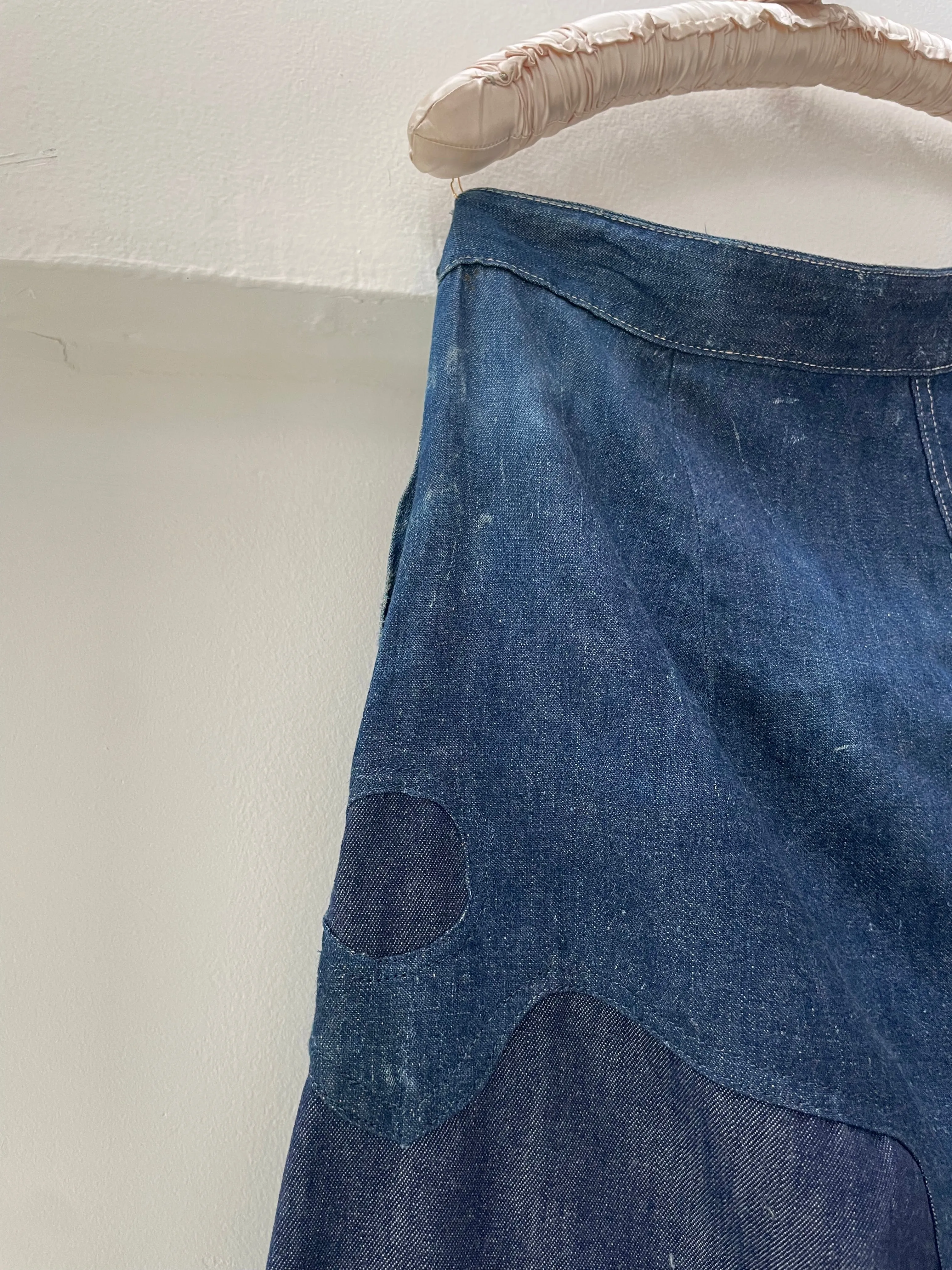 Rare WW2 Era 1940s Women’s Factory-Made Double Side Button Workwear Denim