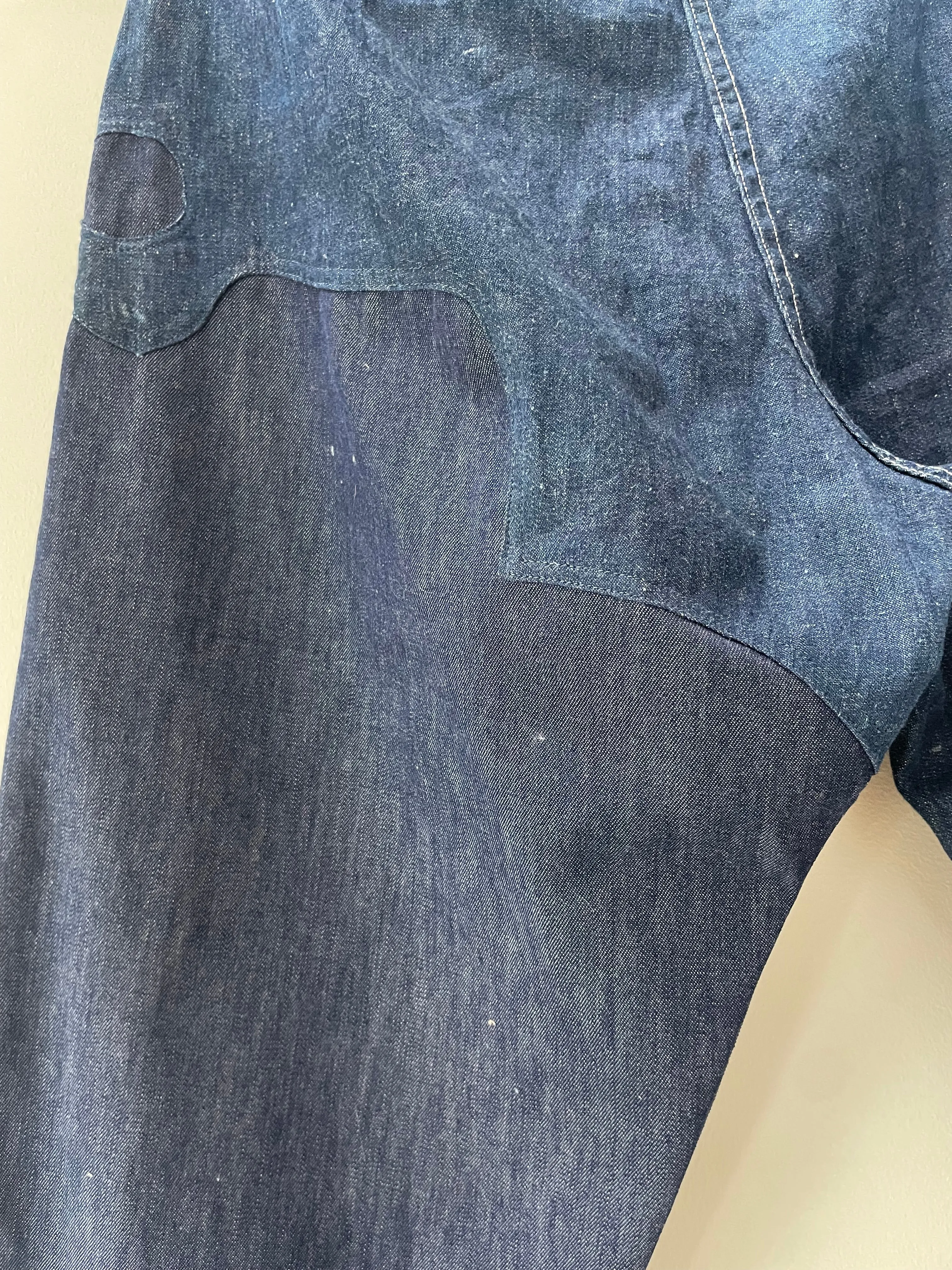 Rare WW2 Era 1940s Women’s Factory-Made Double Side Button Workwear Denim