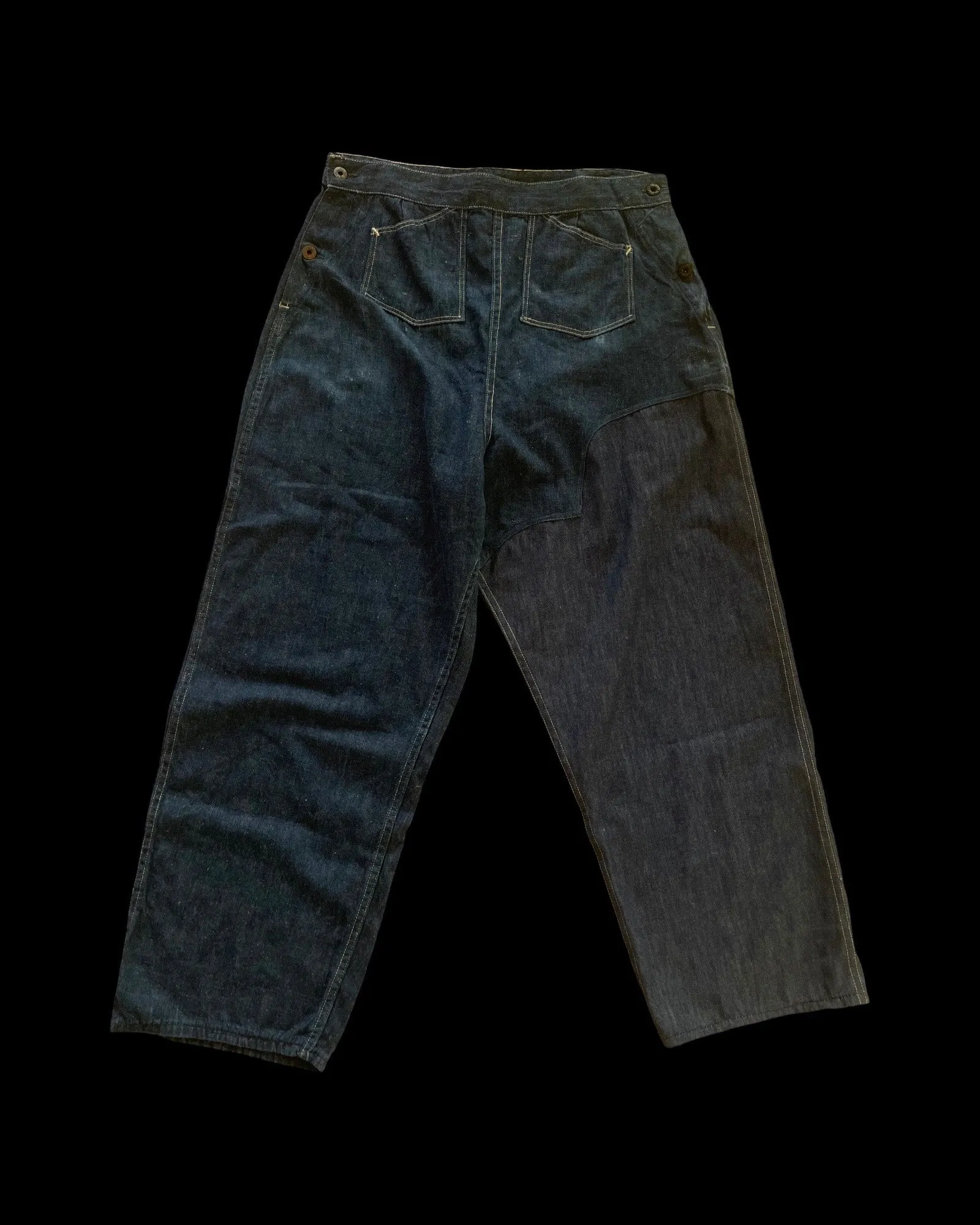 Rare WW2 Era 1940s Women’s Factory-Made Double Side Button Workwear Denim