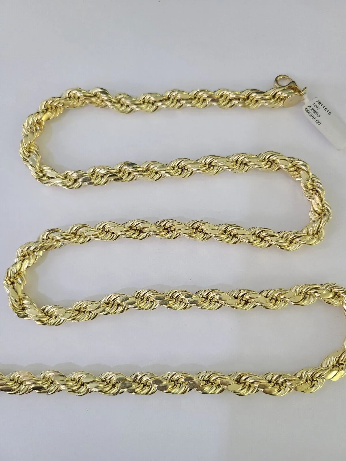 Real 10k Rope Chain Yellow Gold Necklace 8mm 18-28 Inch Mens 10kt