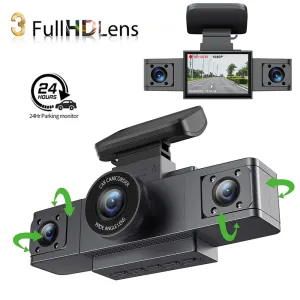 Rear View 3-Channel Dash Cam  - 24H Parking DVR