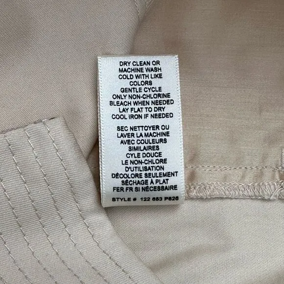 Rebecca Taylor Beige Cotton Pleated Shorts High Waist Pockets Wide Leg Trench 12