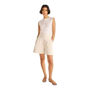 Rebecca Taylor Beige Cotton Pleated Shorts High Waist Pockets Wide Leg Trench 12