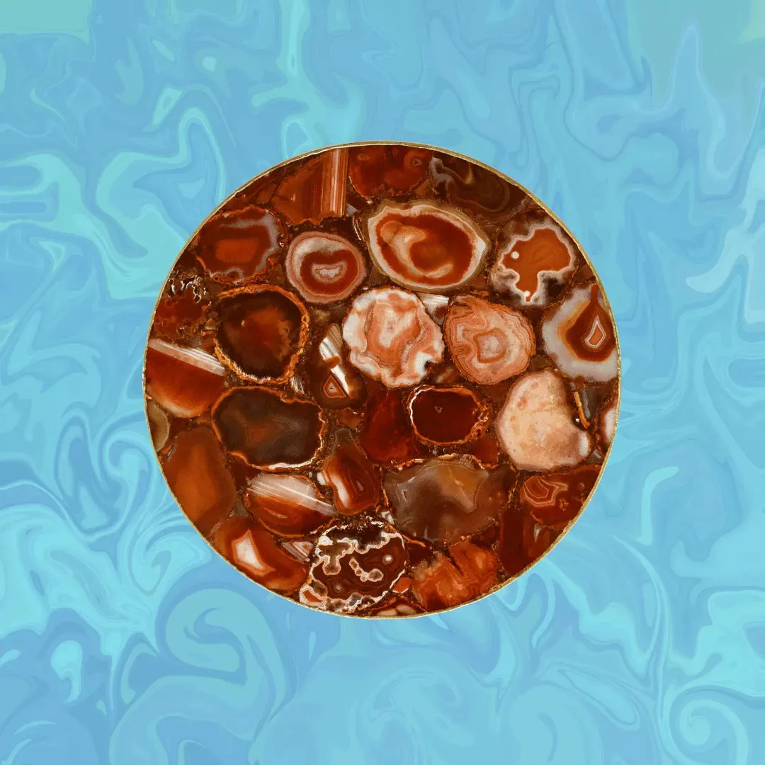 Red Agate Countertop Lazy Susan Centerpiece